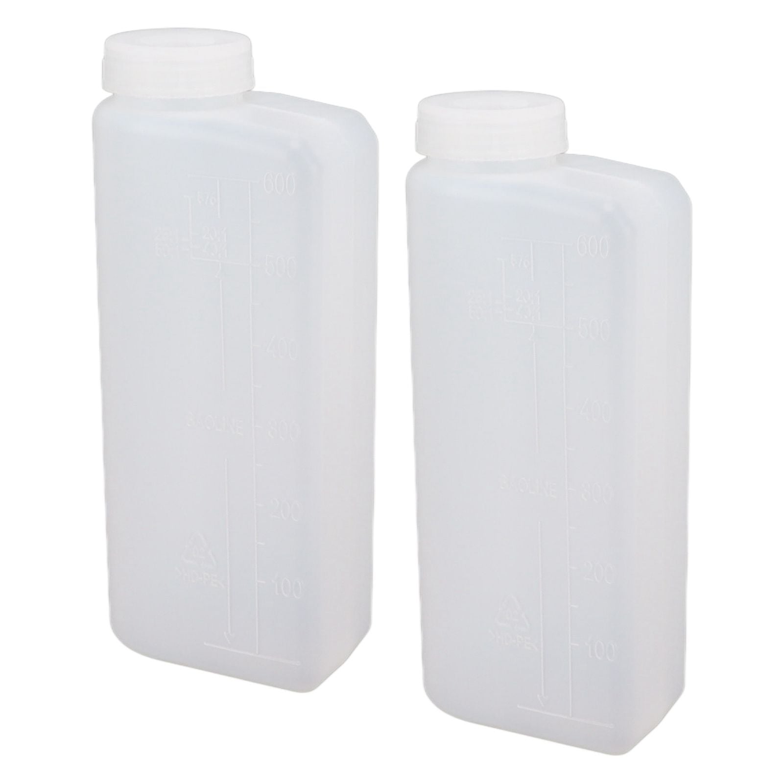 2PCS 600ML 2 Stroke Oil Petrol Fuel Mix Bottle Professional Oil Mixing Bottle Container for Chainsaw Ironing Machine