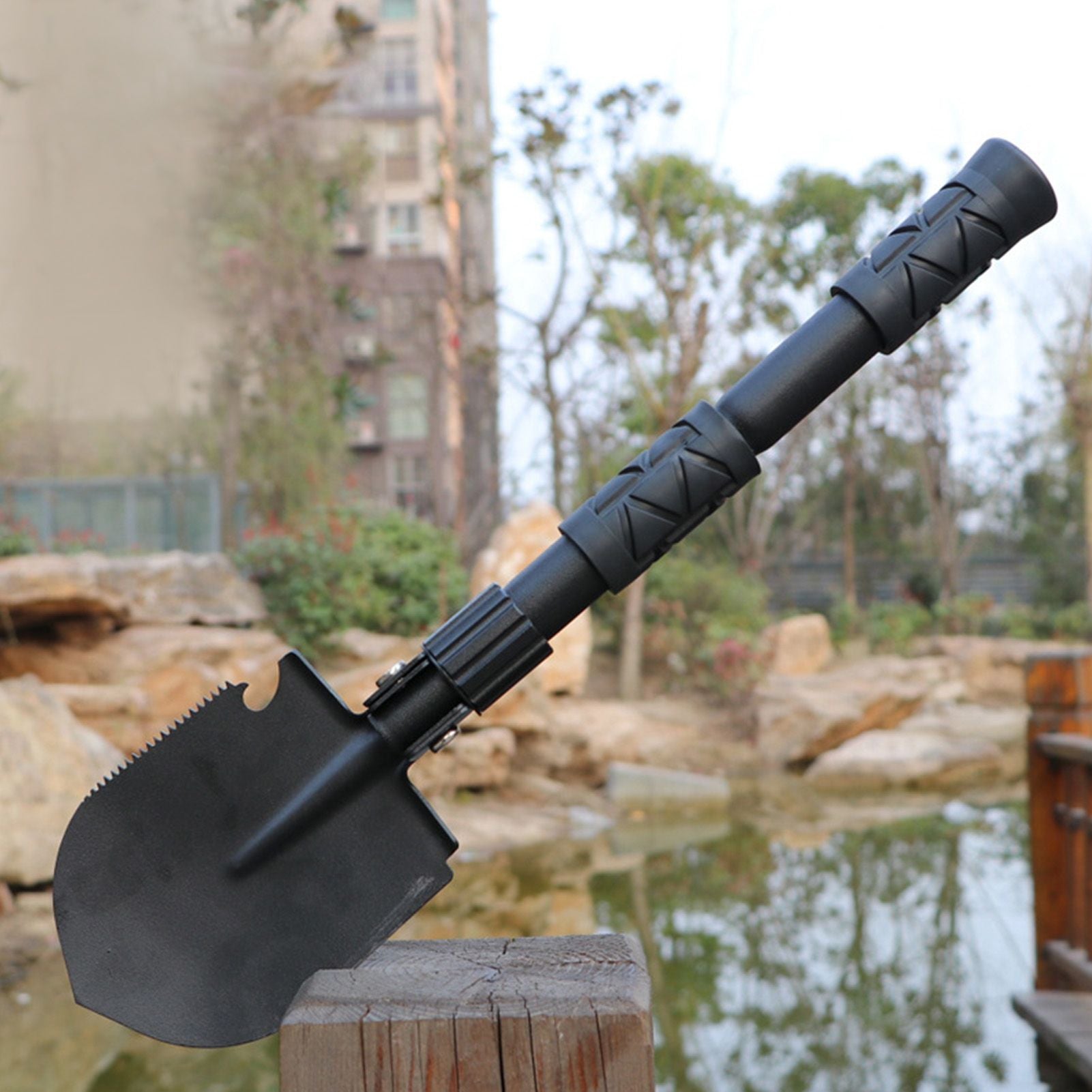 Folding Camping Shovel Alloy Steel Firefighting Shovel Entrenching Trowel Tool For Outdoor