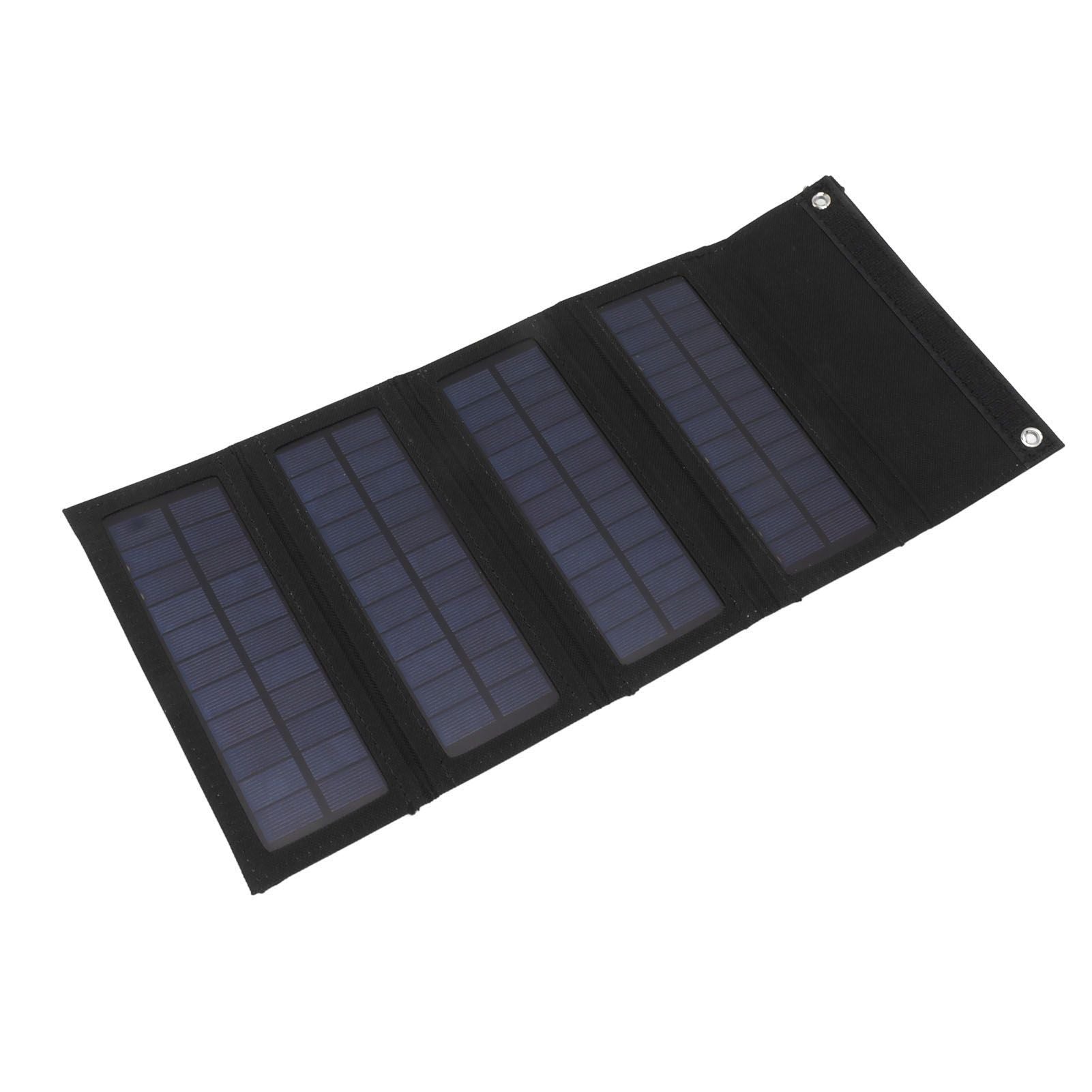 40W 4 Fold Solar Panel Charging Bag Folding Bag Foldable Monocrystalline Solar Panel Charger for Outdoor Camping Hiking Emergency Charging Black