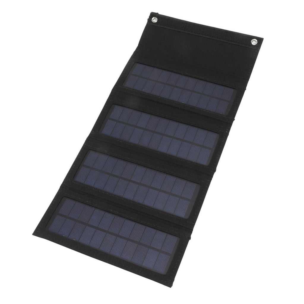 40W 4 Fold Solar Panel Charging Bag Folding Bag Foldable Monocrystalline Solar Panel Charger for Outdoor Camping Hiking Emergency Charging Black