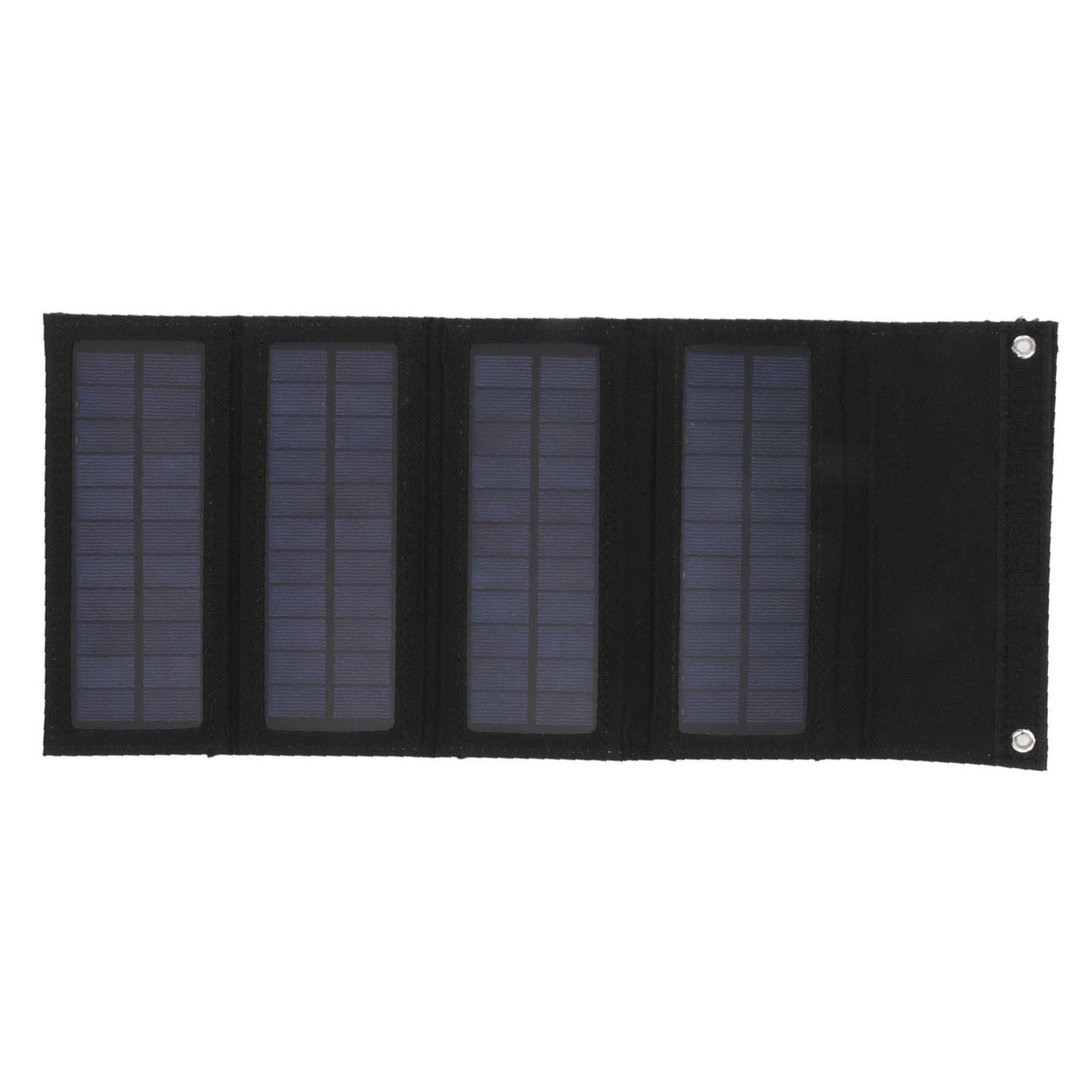 40W 4 Fold Solar Panel Charging Bag Folding Bag Foldable Monocrystalline Solar Panel Charger for Outdoor Camping Hiking Emergency Charging Black