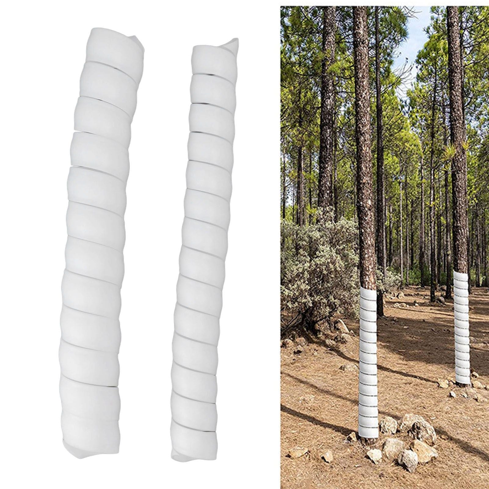 Tree Trunk Protector Plastic Spiral Tree Guard Tree Bark Protector Tube Wraps to Protect Saplings Plants From Deer Rabbit Rodents Mowers 2pcs