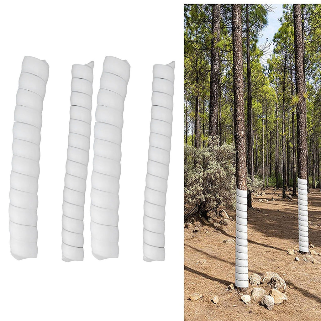 Tree Trunk Protector Plastic Spiral Tree Guard Tree Bark Protector Tube Wraps to Protect Saplings Plants From Deer Rabbit Rodents Mowers 4pcs