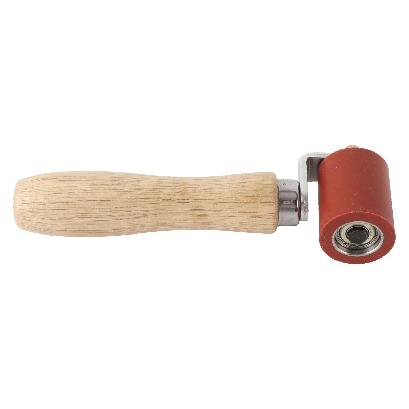Silicone Seam Tester Bearing Design Ergonomic Detachable Smoothing Seam Roller Tool for PVC Roofing Tape Red Width 40mm/ 1.6in