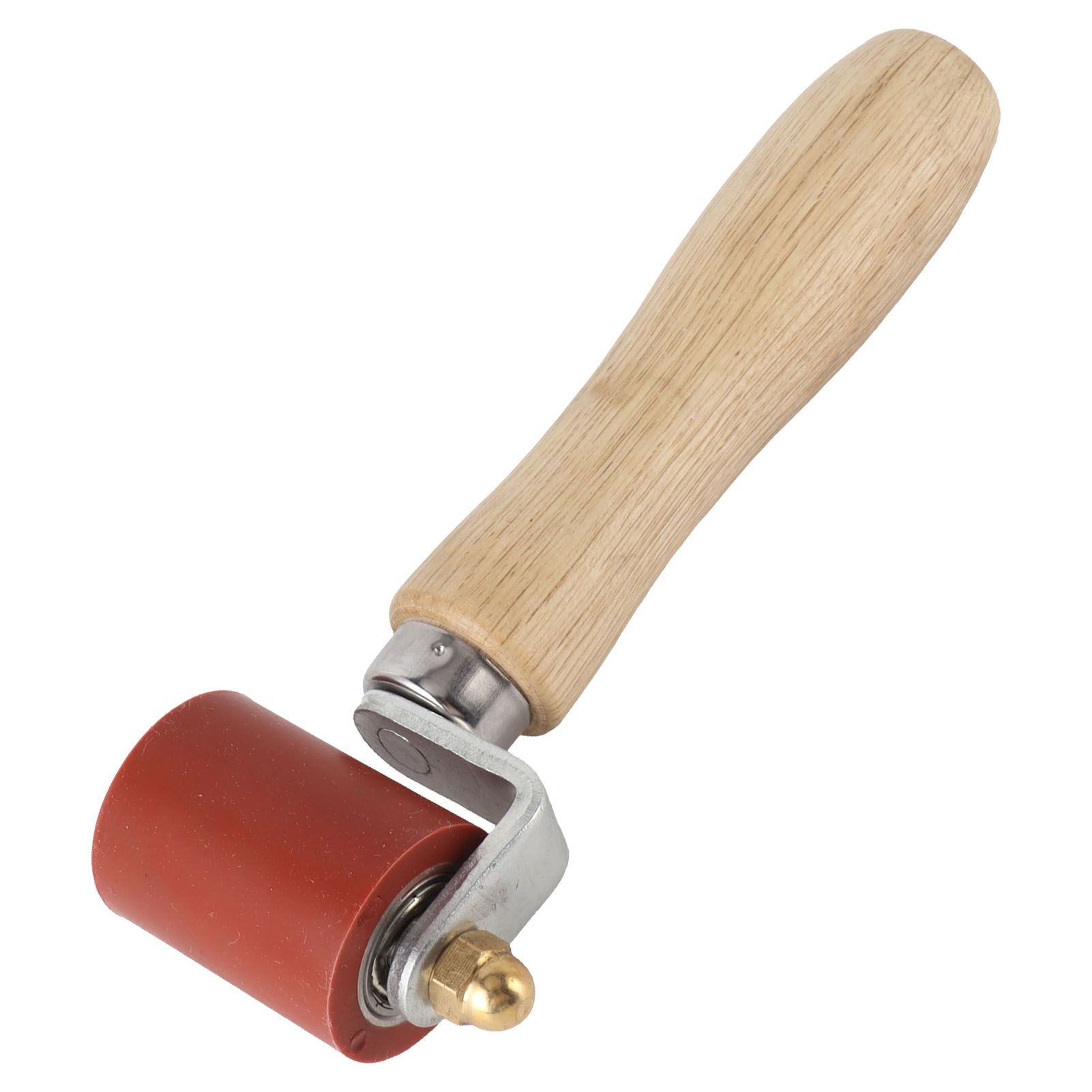 Silicone Seam Tester Bearing Design Ergonomic Detachable Smoothing Seam Roller Tool for PVC Roofing Tape Red Width 40mm/ 1.6in