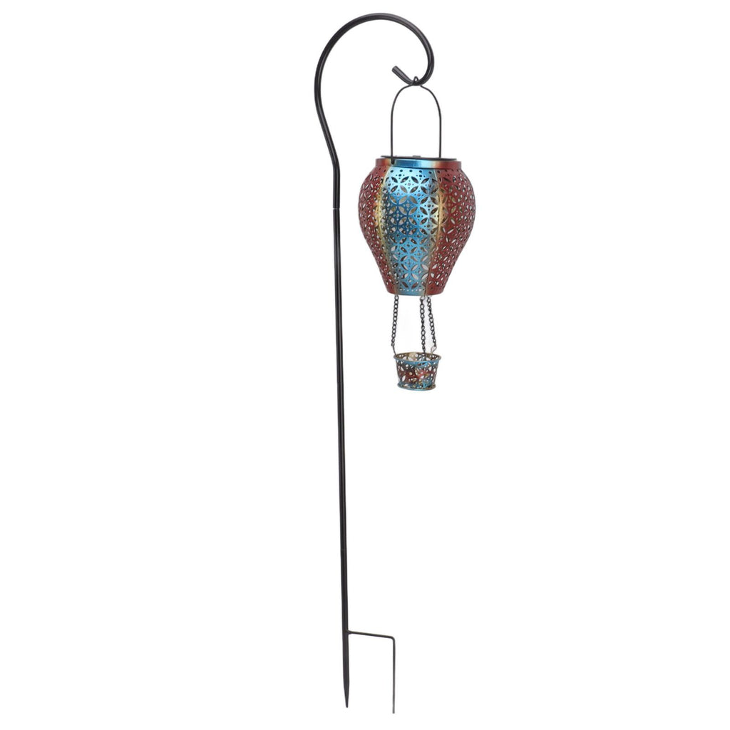 Hanging Solar Lantern Retro Hollowed Fire Balloon Style Warm Romatic Garden Solar Light for Outdoor Camping Backyard