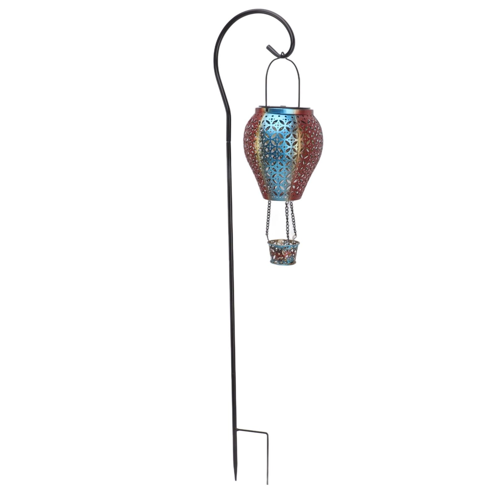 Hanging Solar Lantern Retro Hollowed Fire Balloon Style Warm Romatic Garden Solar Light for Outdoor Camping Backyard