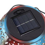 Hanging Solar Lantern Retro Hollowed Fire Balloon Style Warm Romatic Garden Solar Light for Outdoor Camping Backyard
