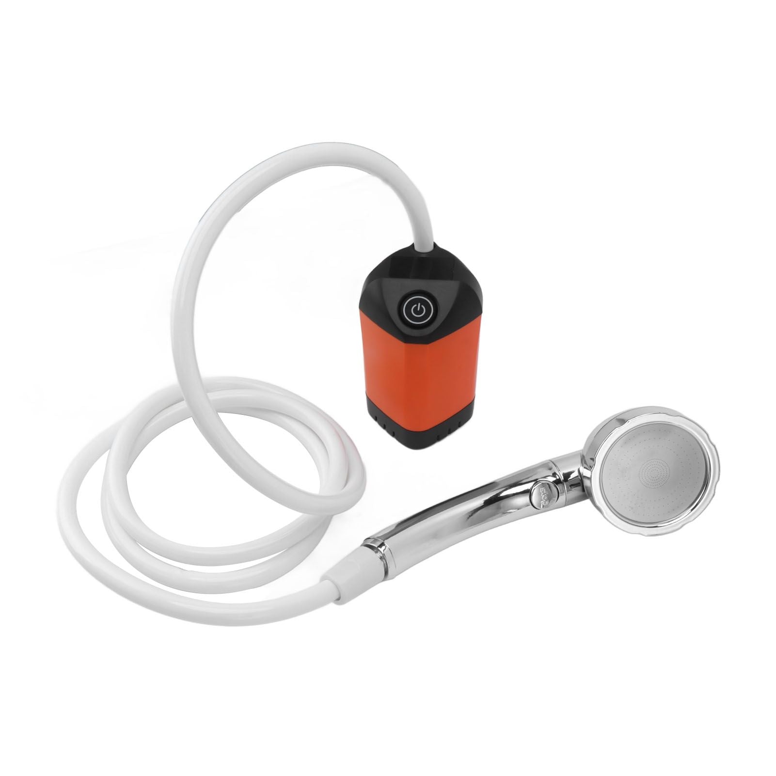 Portable Shower Camping Shower 3 Gears Adjustable Outdoor Camp Shower Pump Electric Rechargeable Portable Camping Shower Orange