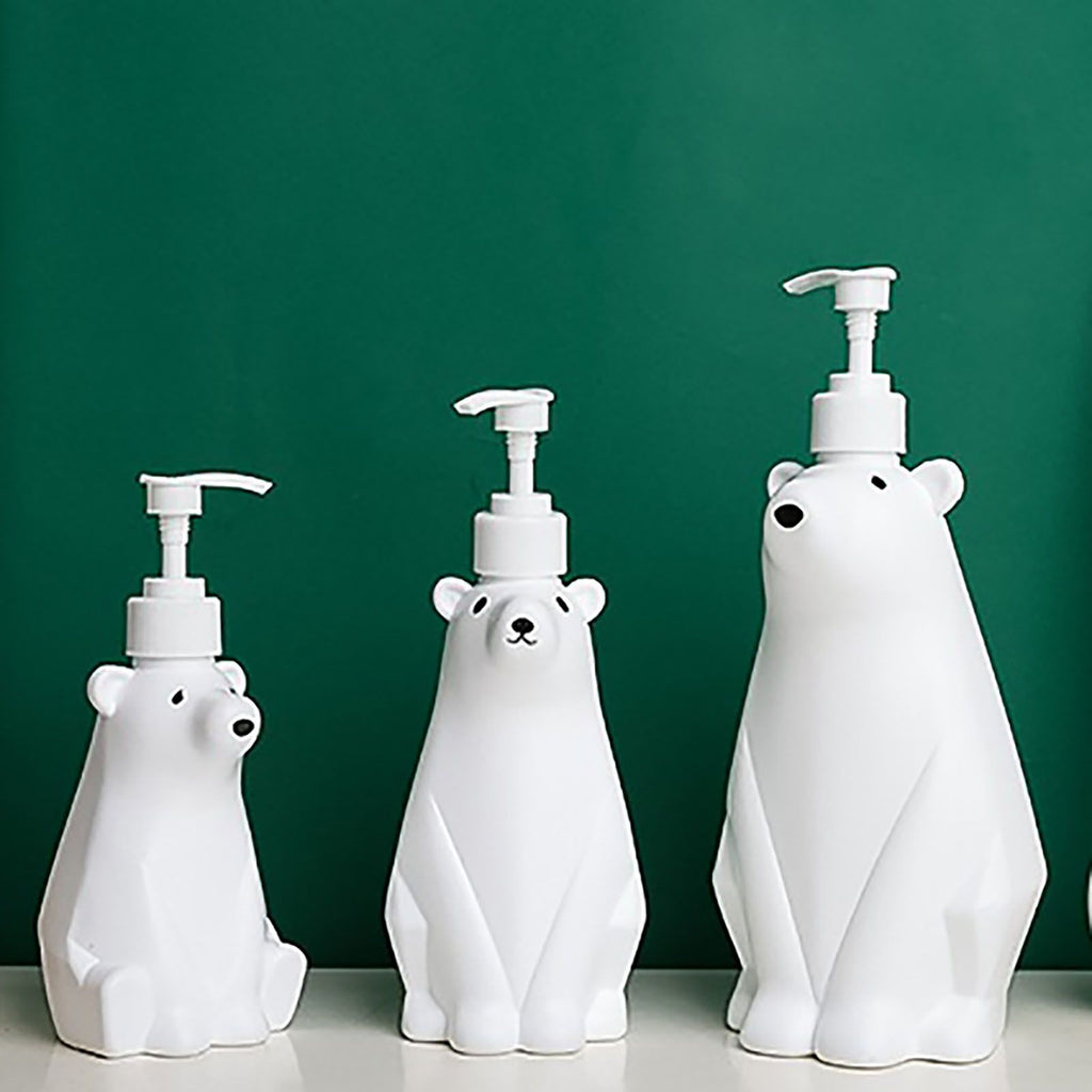 Soap Dispenser Bottle Cute Bear Shape Large Capacity Pump Dispenser Bottle for Bathroom Kitchen S (8.5x19cm/3.3x7.5in) (300ML)
