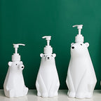 Soap Dispenser Bottle Cute Bear Shape Large Capacity Pump Dispenser Bottle for Bathroom Kitchen S (8.5x19cm/3.3x7.5in) (300ML)