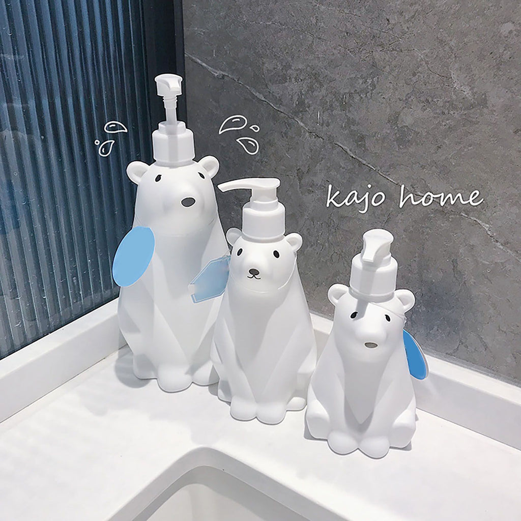 Soap Dispenser Bottle Cute Bear Shape Large Capacity Pump Dispenser Bottle for Bathroom Kitchen S (8.5x19cm/3.3x7.5in) (300ML)