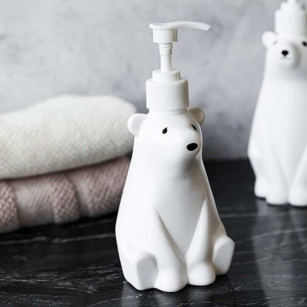Soap Dispenser Bottle Cute Bear Shape Large Capacity Pump Dispenser Bottle for Bathroom Kitchen S (8.5x19cm/3.3x7.5in) (300ML)