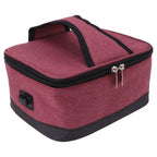 USB Heating Insulation Bag Portable Electric Heating Food Container Constant Temperature Heating Bag for Outdoor Wine Red