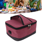 USB Heating Insulation Bag Portable Electric Heating Food Container Constant Temperature Heating Bag for Outdoor Wine Red