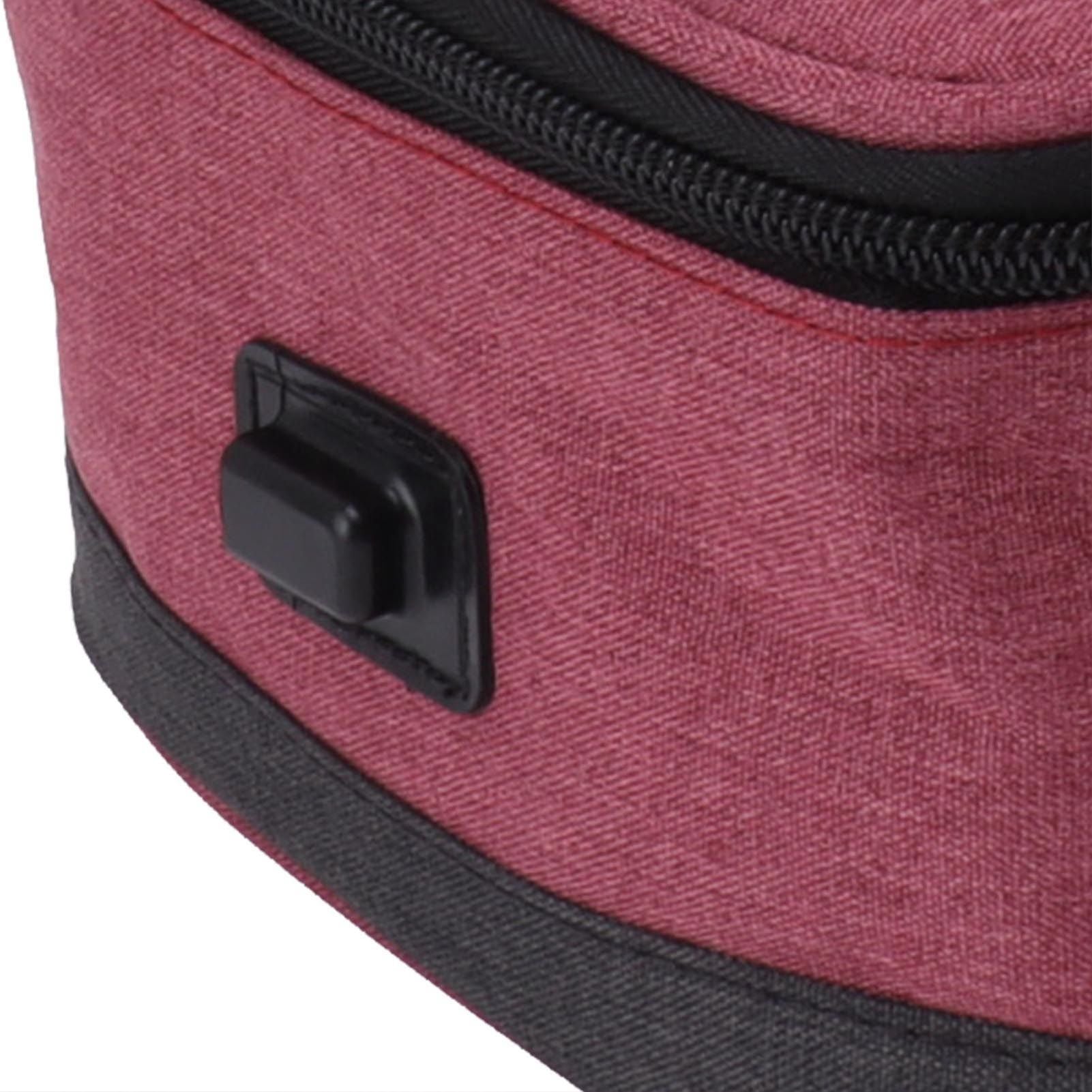 USB Heating Insulation Bag Portable Electric Heating Food Container Constant Temperature Heating Bag for Outdoor Wine Red