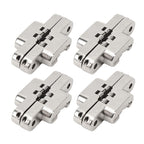 4Pcs Mini Zinc Alloy Cross Hidden Hinge 180 Degree Swing Jewelry Box Invisible Hinge