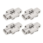 4Pcs Mini Zinc Alloy Cross Hidden Hinge 180 Degree Swing Jewelry Box Invisible Hinge
