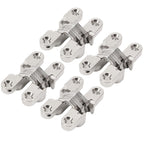 4Pcs Mini Zinc Alloy Cross Hidden Hinge 180 Degree Swing Jewelry Box Invisible Hinge