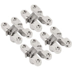 4Pcs Mini Zinc Alloy Cross Hidden Hinge 180 Degree Swing Jewelry Box Invisible Hinge