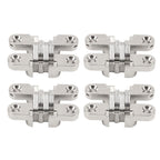 4Pcs Mini Zinc Alloy Cross Hidden Hinge 180 Degree Swing Jewelry Box Invisible Hinge