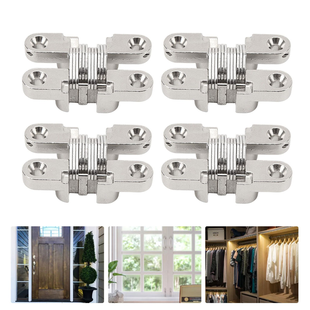 4Pcs Mini Zinc Alloy Cross Hidden Hinge 180 Degree Swing Jewelry Box Invisible Hinge
