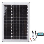 100W 18V Solar Panel Battery Charger Kit Monocrystalline Silicon Solar Panel with Dual USB Controller for Car RV Marine Boat