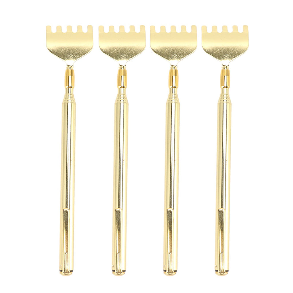 4PCS Extendable Back Scratcher Portable Stainless Steel Telescoping Back Scratcher for Massage
