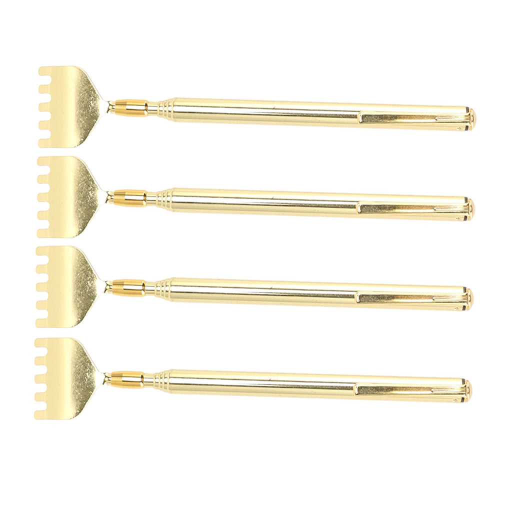 4PCS Extendable Back Scratcher Portable Stainless Steel Telescoping Back Scratcher for Massage