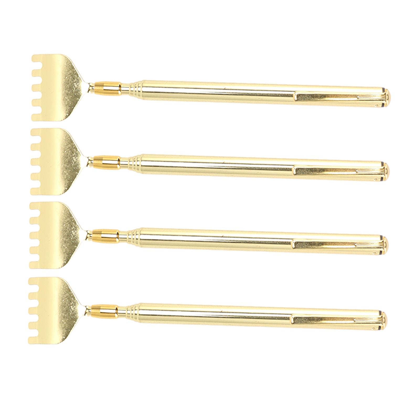 4PCS Extendable Back Scratcher Portable Stainless Steel Telescoping Back Scratcher for Massage