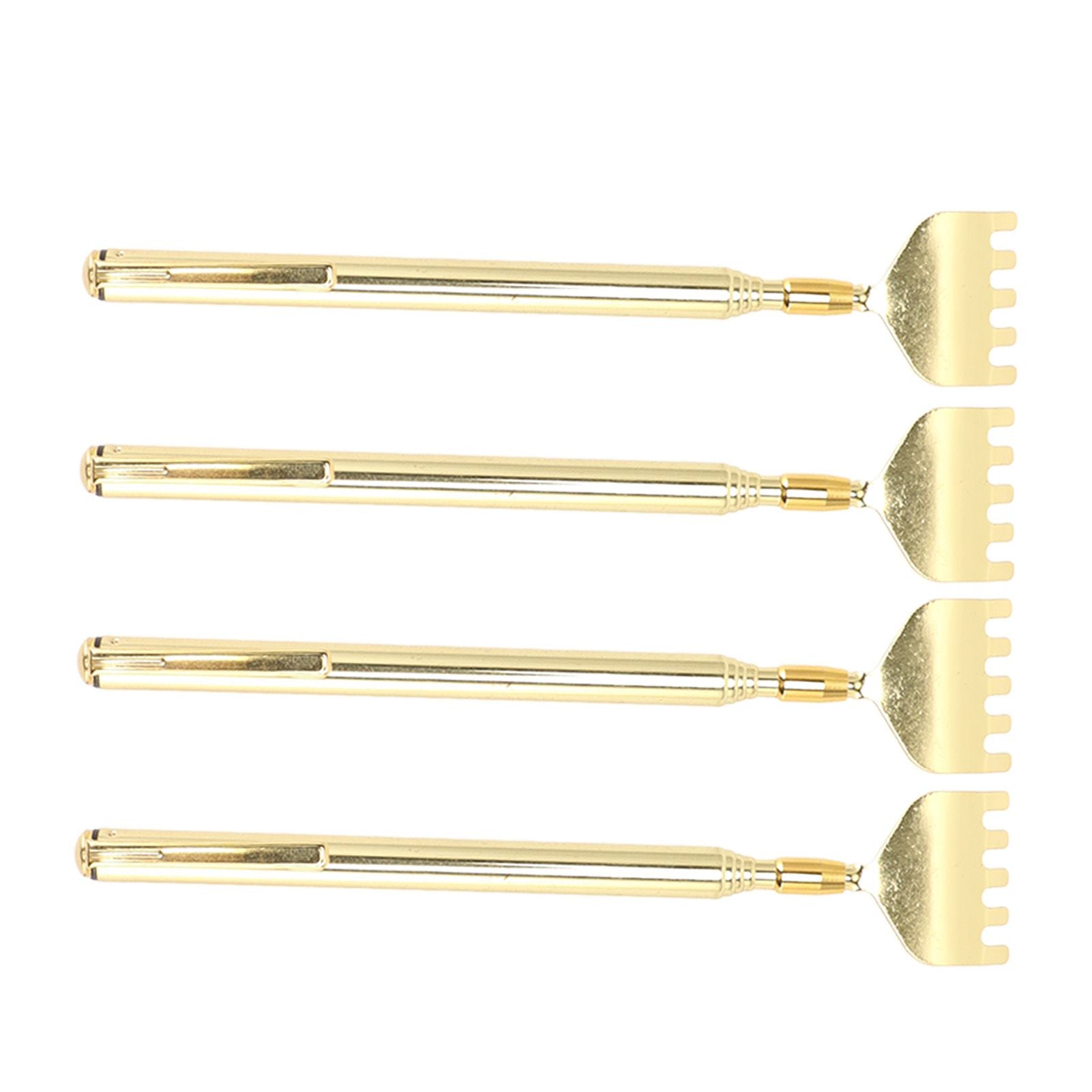 4PCS Extendable Back Scratcher Portable Stainless Steel Telescoping Back Scratcher for Massage
