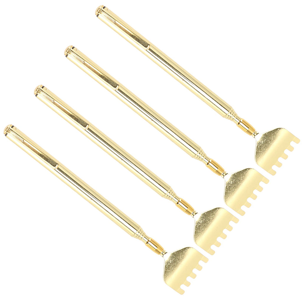 4PCS Extendable Back Scratcher Portable Stainless Steel Telescoping Back Scratcher for Massage