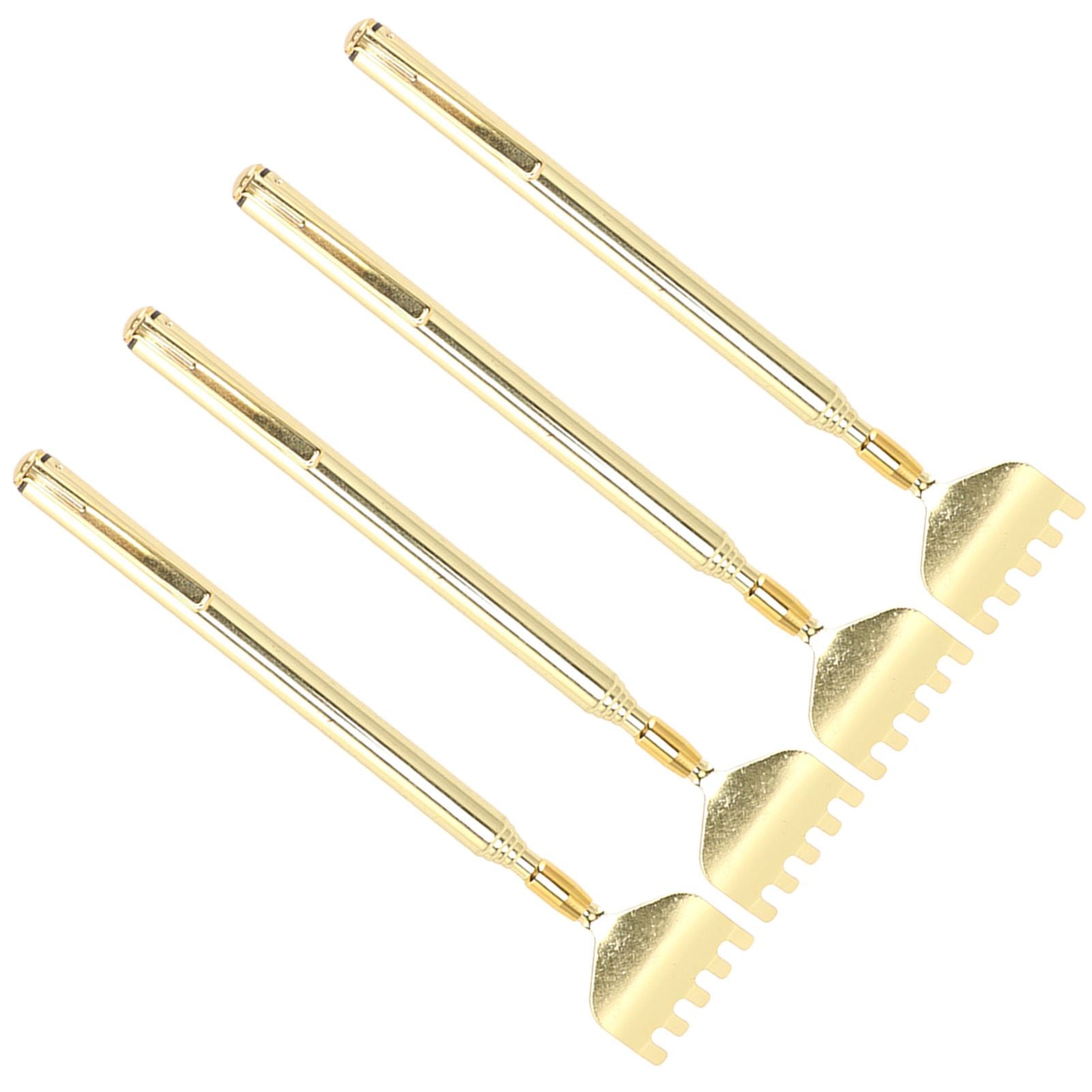 4PCS Extendable Back Scratcher Portable Stainless Steel Telescoping Back Scratcher for Massage
