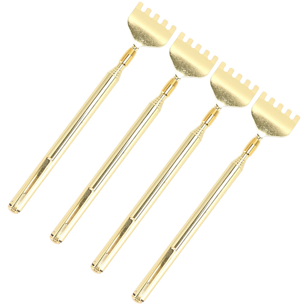 4PCS Extendable Back Scratcher Portable Stainless Steel Telescoping Back Scratcher for Massage