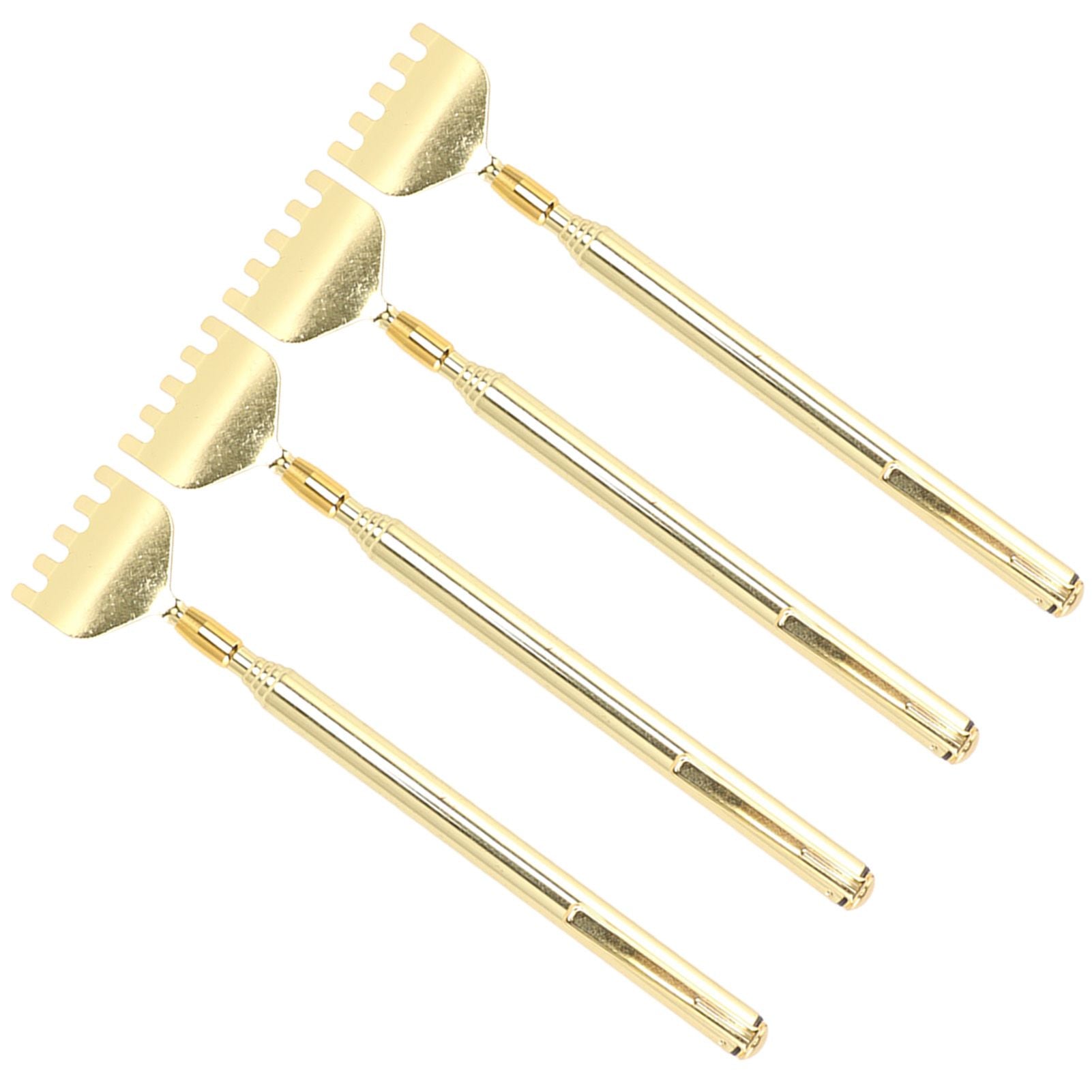 4PCS Extendable Back Scratcher Portable Stainless Steel Telescoping Back Scratcher for Massage