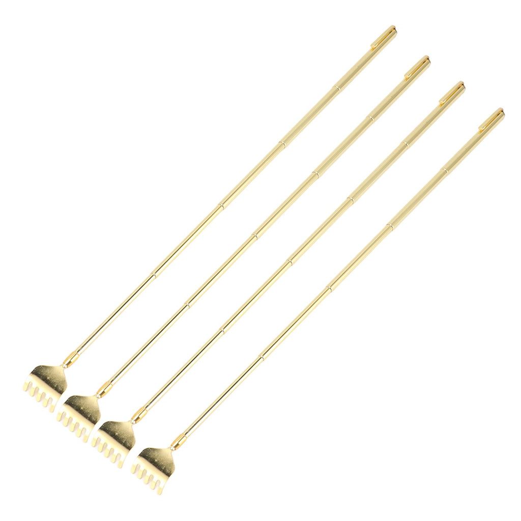 4PCS Extendable Back Scratcher Portable Stainless Steel Telescoping Back Scratcher for Massage