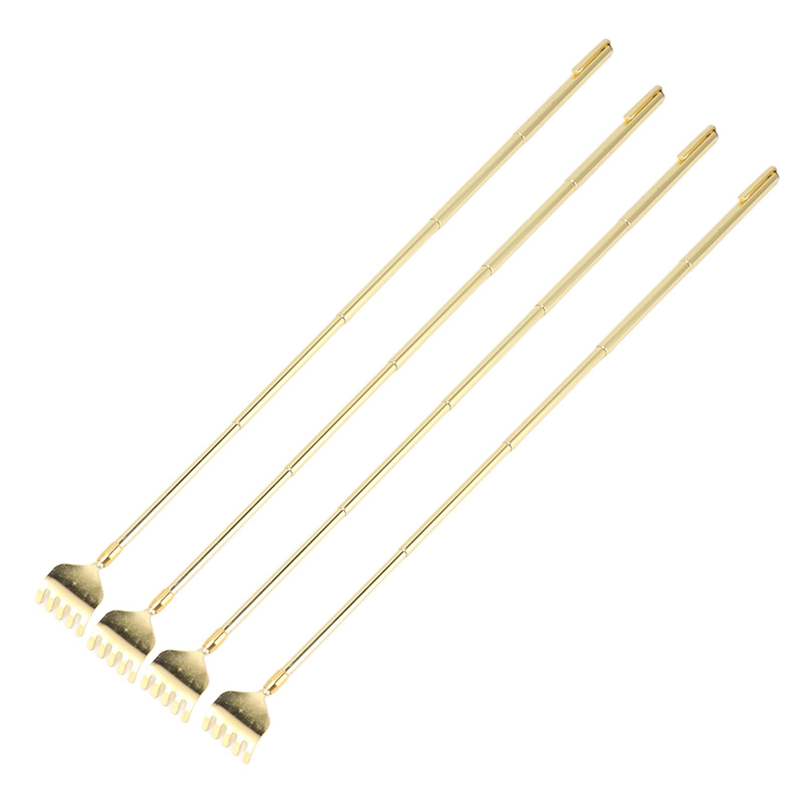 4PCS Extendable Back Scratcher Portable Stainless Steel Telescoping Back Scratcher for Massage