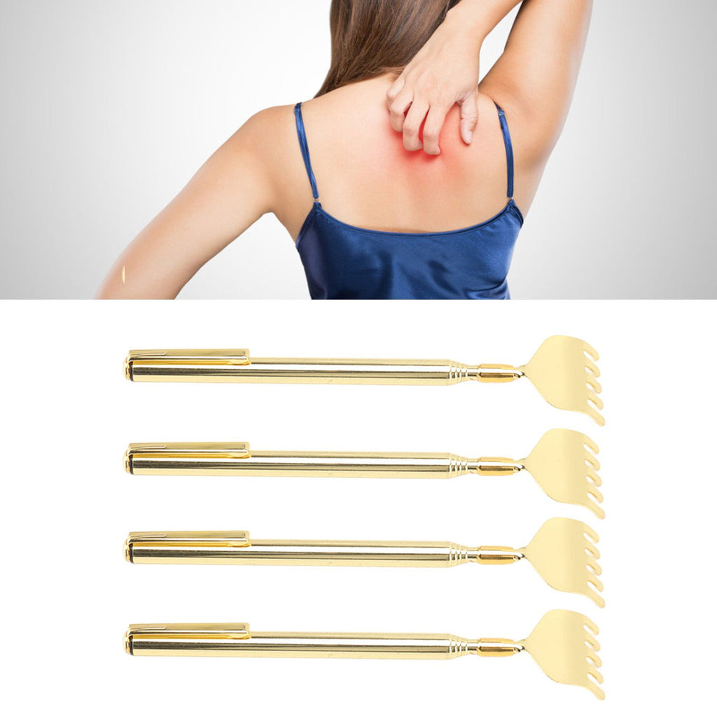 4PCS Extendable Back Scratcher Portable Stainless Steel Telescoping Back Scratcher for Massage