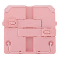 Reading Rack Foldable Portable Round Edges ABS Scratch Resistant Book Stand Holder for School Library Pink