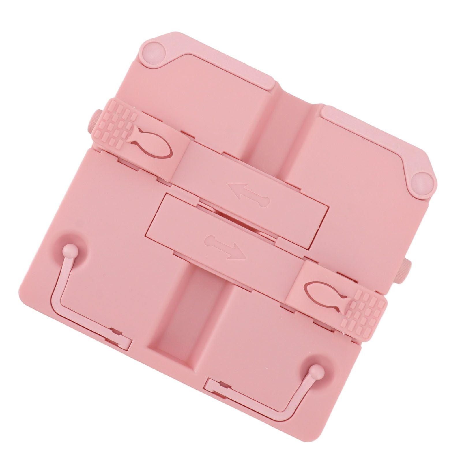 Reading Rack Foldable Portable Round Edges ABS Scratch Resistant Book Stand Holder for School Library Pink