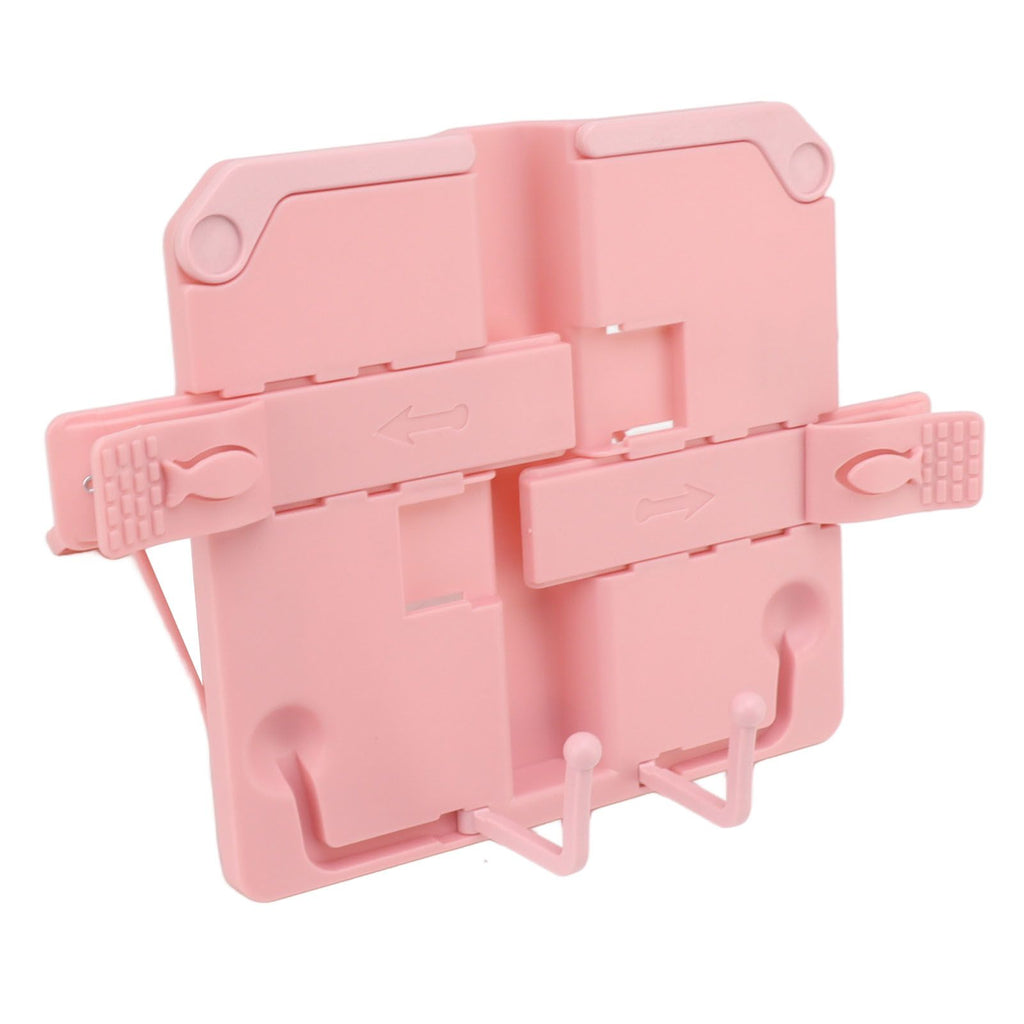 Reading Rack Foldable Portable Round Edges ABS Scratch Resistant Book Stand Holder for School Library Pink