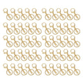 50PCS Key Chain Ring Alloy Golden Polished DIY Handcraft Metal Key Rings with Chain for Travel