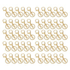 50PCS Key Chain Ring Alloy Golden Polished DIY Handcraft Metal Key Rings with Chain for Travel