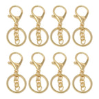 50PCS Key Chain Ring Alloy Golden Polished DIY Handcraft Metal Key Rings with Chain for Travel