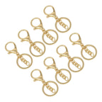 50PCS Key Chain Ring Alloy Golden Polished DIY Handcraft Metal Key Rings with Chain for Travel