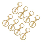 50PCS Key Chain Ring Alloy Golden Polished DIY Handcraft Metal Key Rings with Chain for Travel