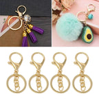 50PCS Key Chain Ring Alloy Golden Polished DIY Handcraft Metal Key Rings with Chain for Travel