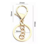 50PCS Key Chain Ring Alloy Golden Polished DIY Handcraft Metal Key Rings with Chain for Travel