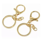 50PCS Key Chain Ring Alloy Golden Polished DIY Handcraft Metal Key Rings with Chain for Travel