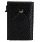 Card Wallet Soft Leather Large Capacity Lose Proof Multifunctional Men Wallet Gift Carbon Fiber Black